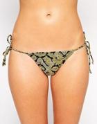 Asos Roman Paisley Tie Side Bikini Bottom - Paisley Print