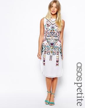 Asos Petite Exclusive Premium Geo-tribal Embellished Midi Dress - Multi