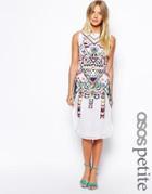 Asos Petite Exclusive Premium Geo-tribal Embellished Midi Dress - Multi