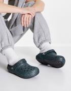 Crocs Classic Glitter Clogs In Starry Skies-black