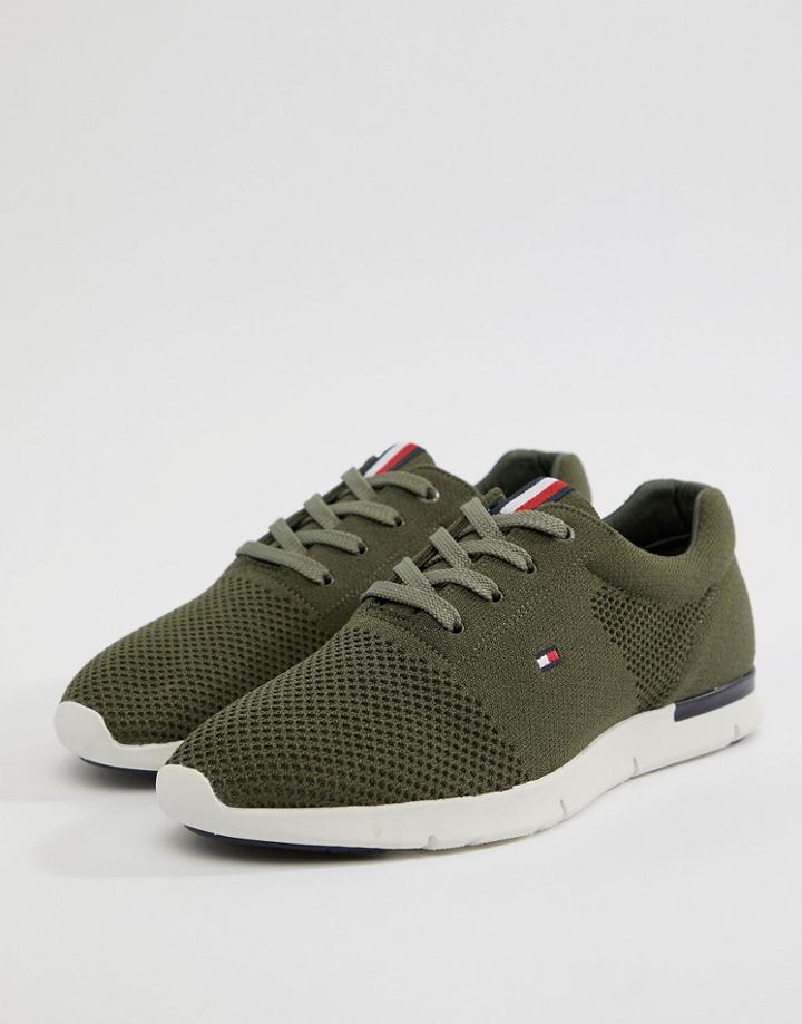 Tommy Hilfiger Tobias Knit Sneaker In Olive - Green