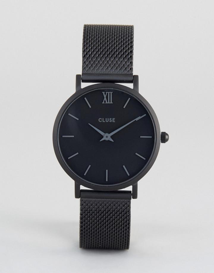 Cluse Minuit Mesh Full Black Watch - Black
