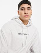 Asos Dark Future Oversized Hoodie With Chest Print Logo In White Heather