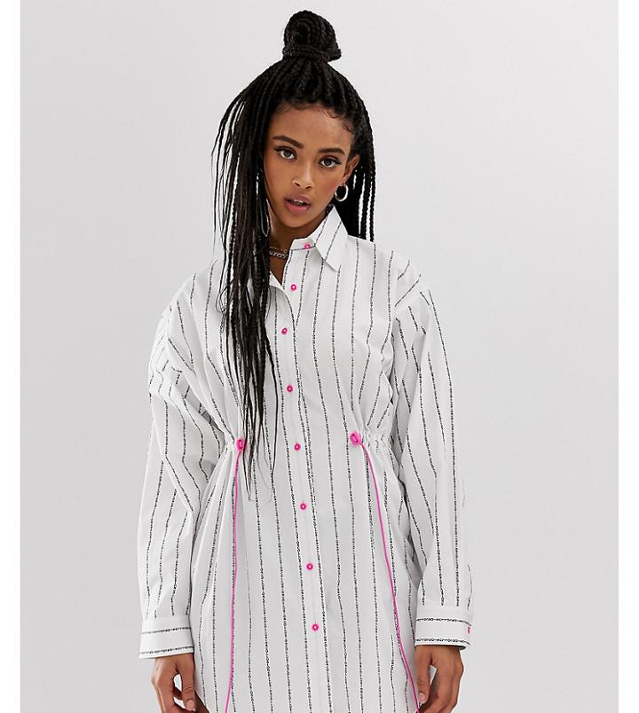Collusion Oversized Stripe Shirt Dress - Multi