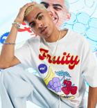 Collusion Oversized T-shirt With 'fruity' Print In White