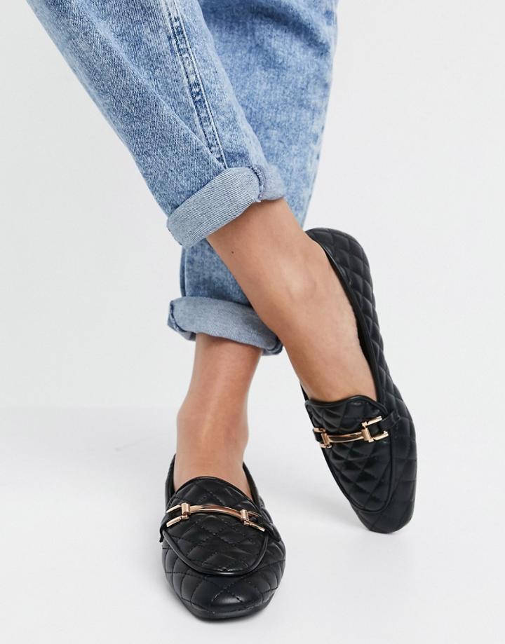 London Rebel Snaffle Trim Loafers In Black