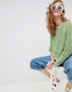 Monki Cropped Sweater - Green