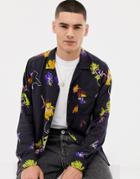 Collusion Floral Viscose Shirt - Black