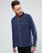 Brooklyn Supply Co Revere Collar Shirt With Piping - Navy