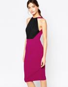 Hedonia Francine Midi Dress With Halterneck In Color Block