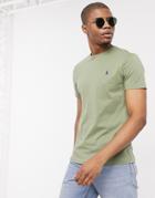 Polo Ralph Lauren Player Logo T-shirt Custom Regular Fit In Sage Green