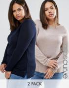 Asos Curve Crew Neck Sweater 2 Pack - Multi