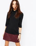 New Look Texture High Neck Top - Black