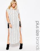 Alice & You Stripe Sleeveless Shirt Dress - Multi