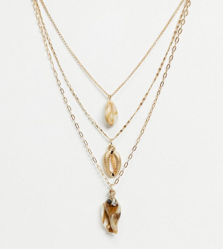South Beach 3-pack Necklaces In Gold And Faux Shell