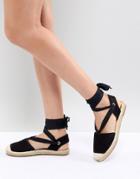 Raid Chrisy Black Ankle Tie Espadrilles - Black