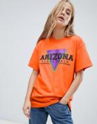 Daisy Street Relaxed T-shirt With Vintage Arizona Print - Pink