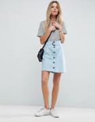 Asos Tailored Linen Paperbag Mini Skirt - Blue