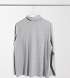 New Look Curve Roll Neck Top In Mid Gray-grey