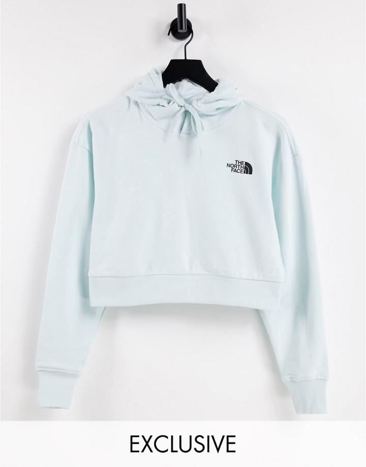 The North Face Trend Cropped Hoodie In Blue Exclusive At Asos-blues