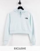 The North Face Trend Cropped Hoodie In Blue Exclusive At Asos-blues