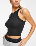 Puma Studio Exhale Rib Crop Tank Top In Black
