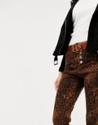 Prettylittlething Belt With Round Tortoiseshell Buckle In Brown - Brown