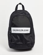 Calvin Klein Jeans Backpack With Panel Logo In Black