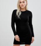 Brave Soul Petite Poppy Sweater Dress - Black