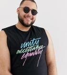 Asos Design X Glaad & Plus Sleeveless T-shirt With Tour Print-black