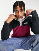 Columbia Steen Mountain 1/2 Zip Fleece In Burgundy/black