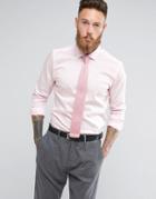 Moss London Skinny Smart Shirt With Stretch - Pink