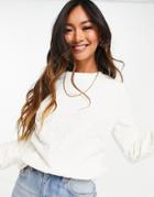 Only Kimberly Joyce Long Sleeve Sweatshirt In White-black