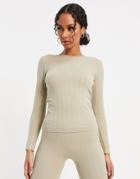 Asos 4505 Cable Knit Base Layer Long Sleeve Top-white