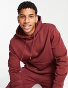 Topman Hoodie In Burgundy - Part Of A Set-red