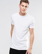 Asos Super Longline T-shirt With Step Hem And Side Splits In White - White