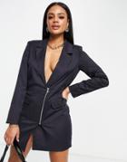 Unique 21 Zip Blazer Dress In Black