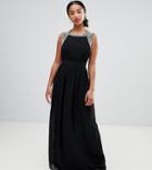 Tfnc Petite Embellished Back Maxi Bridesmaid Dress-black