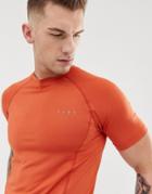 Asos 4505 Muscle Training T-shirt With Quick Dry In Rust - Orange