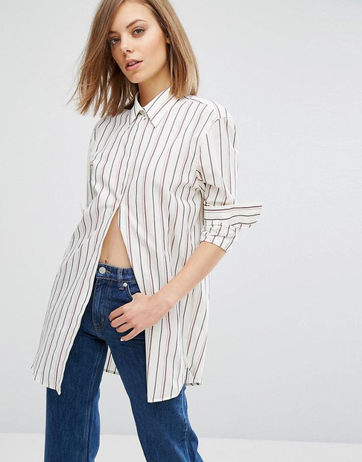 Wood Wood Frankie Stripe Arm Shirt - White