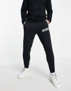 Calvin Klein Reflective Box Logo Cuffed Sweatpants In Ck Black