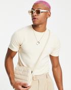 Bando Short Sleeve Knitted Sweater-white