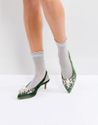Essentiel Antwerp Pastis Heeled Shoes With Pearls - Green