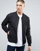 Selected Homme Bomber Jacket With Two Way Zip - Black