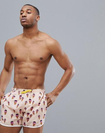 Le Breve Ice Cream Swim Short - Orange