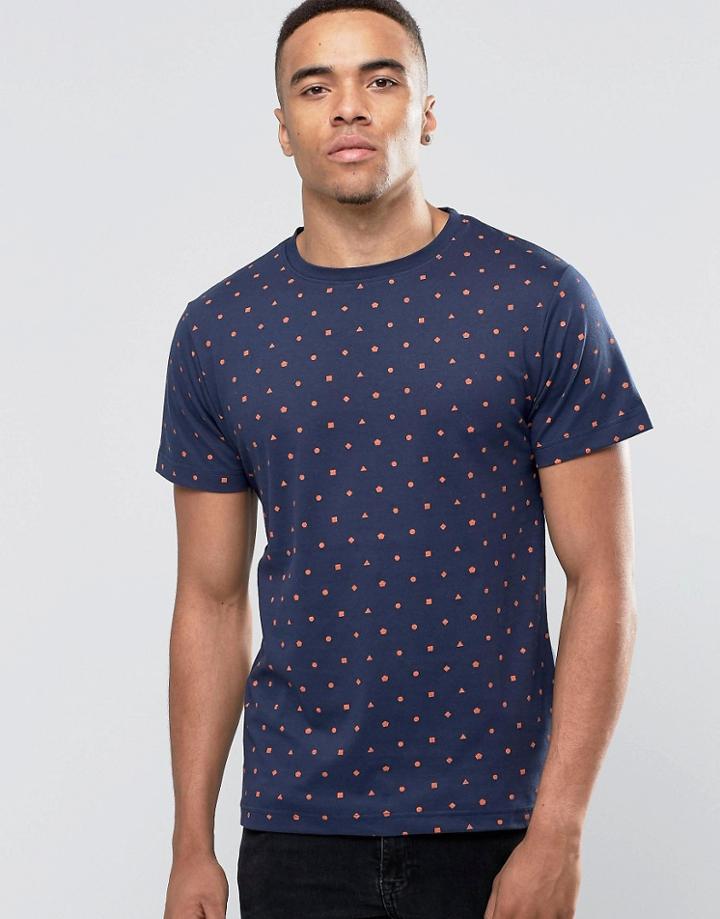 Bellfield Jacquard T-shirt - Navy