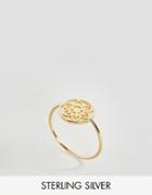 Asos Gold Plated Sterling Silver Pretty Filigree Ring - Gold