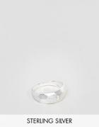 Asos Sterling Silver Ring With Emboss And Matte Finish - Silver
