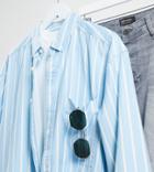 Asos Design Tall 90s Oversized Shirt In Blue Oxford Stripe-blues