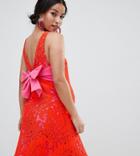 Asos Maternity Lace Overlay Dress-red